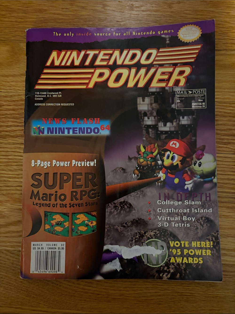 Nintendo Power Magazine – March Volume 82 Super Mario RPG Cover